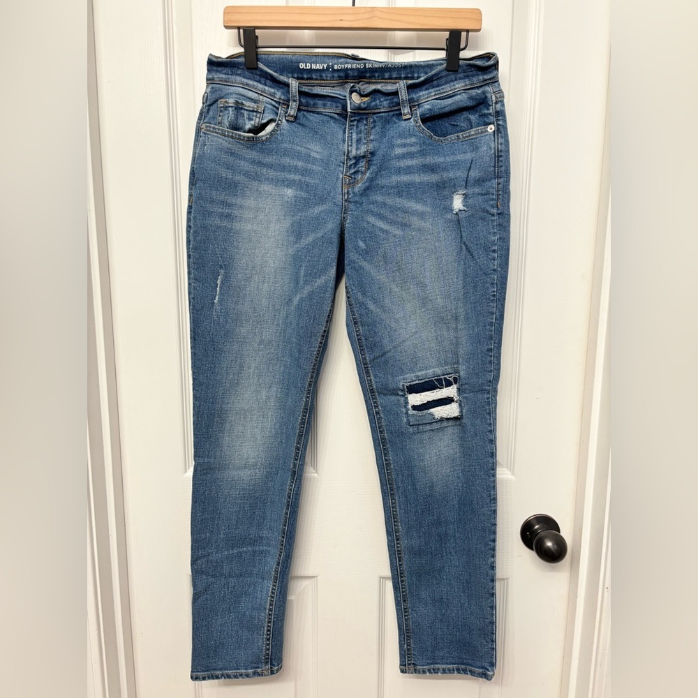 Medium Wash Distressed Skinny Jeans | Old Navy 6